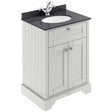 Hudson Reed Old London floor standing vanity unit with black marble top basin and timeless sand finish