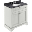 Hudson Reed Old London traditional floor standing vanity unit in timeless sand with 3TH black marble top basin and storage cabinet