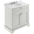 Hudson Reed Old London traditional floor standing vanity unit with grey marble top basin and timeless sand finish