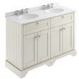 Hudson Reed Old London traditional floor standing vanity unit with timeless sand finish and 3TH grey marble top basin, 1200mm wide