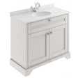 Old London Traditional Floor Standing Vanity Unit with grey marble top basin and timeless sand finish