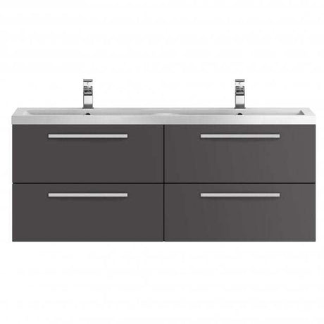 Hudson Reed Quartet Wall Mounted Double Vanity Unit with Basin 1440mm 