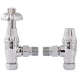 Hudson Reed Traditional Angled Thermostatic Lockshield Radiator Valves Pair - Chrome - RV007