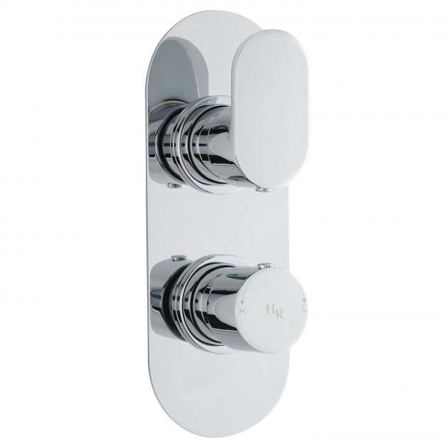 Hudson Reed Reign Dual Handle Round Concealed Shower Valve - Chrome - 