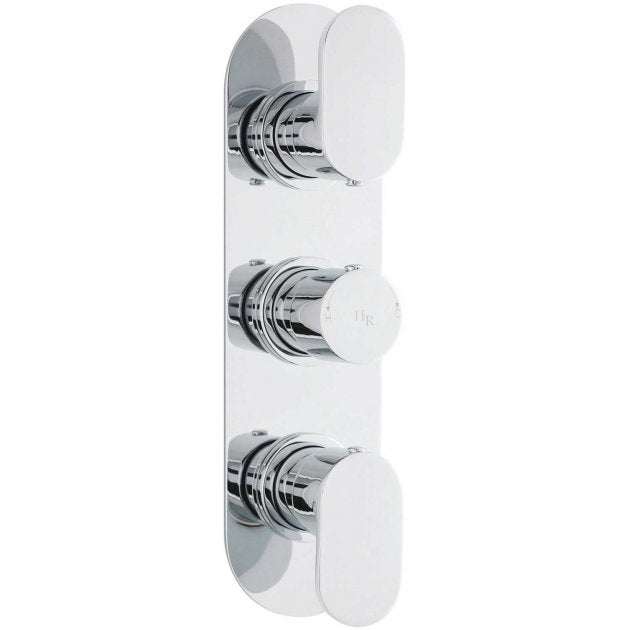 Hudson Reed Reign triple handle round concealed shower valve in chrome finish for modern bathrooms