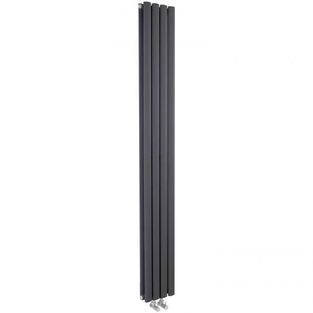Hudson Reed Revive Modern Double Designer Vertical Radiator 1800mm High x 237mm Wide - Anthracite - HRE009