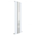 Hudson Reed Revive Single Central Heating Designer Vertical Radiator Mirror 1800mm High x 499mm Wide - High Gloss White - HL330