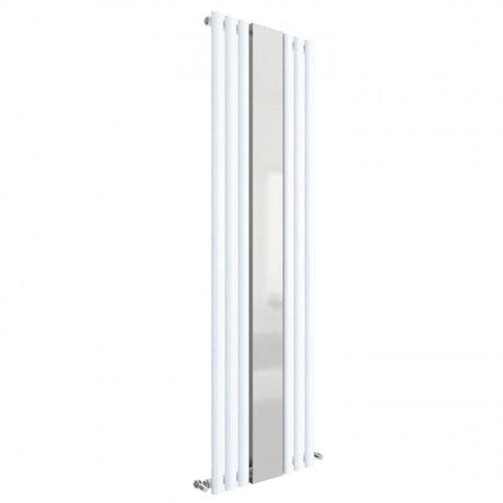 Hudson Reed Revive Single Central Heating Designer Vertical Radiator Mirror 1800mm High x 499mm Wide - High Gloss White - HL330