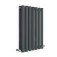 Hudson Reed Revive Modern Double Designer Horizontal Radiator 600mm High x 412mm Wide - Anthracite - HLA37D