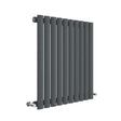 Hudson Reed Revive Modern Single Designer Horizontal Radiator 600mm High x 586mm Wide - Anthracite - HLA38