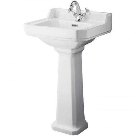 Hudson Reed Richmond 1 Tap Hole Basin with Full Pedestal 500mm Wide - 