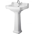 Hudson Reed Richmond  1 Tap Hole Basin with Full Pedestal 560mm Wide -