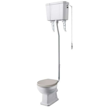 Hudson Reed Richmond High Level Toilet with Flush Pipe Kit and Pull Ch