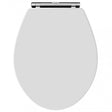 Launde Abbey Richmond Chrome Hinges Soft Close Toilet Seat - White - N