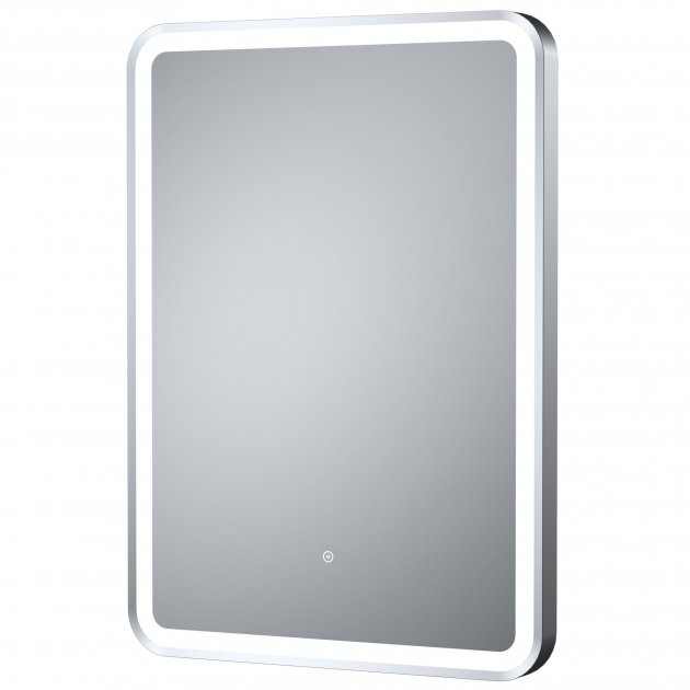 Hudson Reed Bathroom Mirror with Touch Sensor Silver Framed 700mm High x 500mm Wide - Silver - LQ703