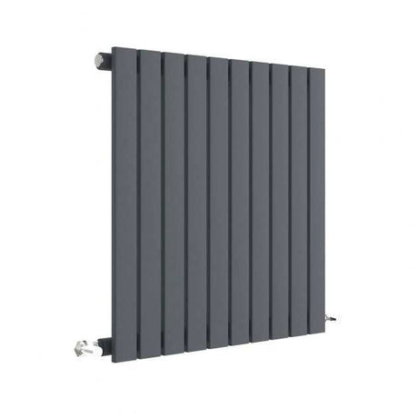 Hudson Reed Sloane Modern Single Designer Horizontal Radiator 600mm High x 586mm Wide - Anthracite - HLA55