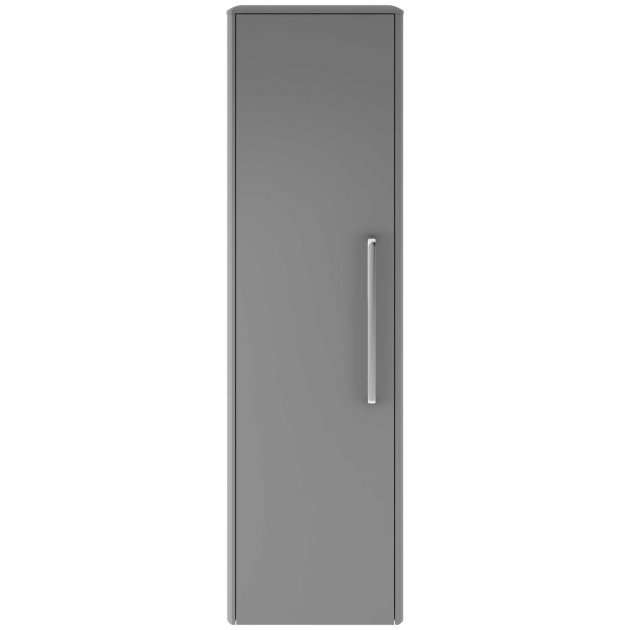 Hudson Reed Solar modern cool grey wall hung tall bathroom storage unit 350mm wide