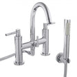 Hudson Reed Tec Lever Pillar Mounted Bath Shower Mixer Tap - Chrome - 