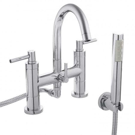 Hudson Reed Tec Lever Pillar Mounted Bath Shower Mixer Tap - Chrome - 