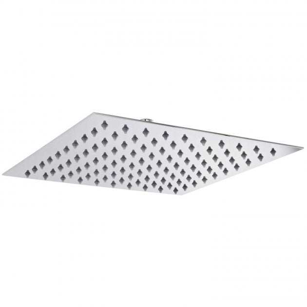 Hudson Reed Thin Square Stainless Steel Fixed Shower Head  - Chrome - 