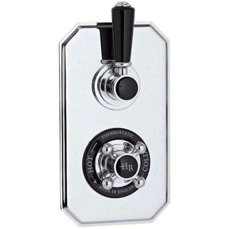 Hudson Reed Topaz Twin Concealed Black Shower Valve - Chrome/Black - B
