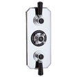 Hudson Reed Topaz Triple Concealed Black Shower Valve - Chrome/Black -