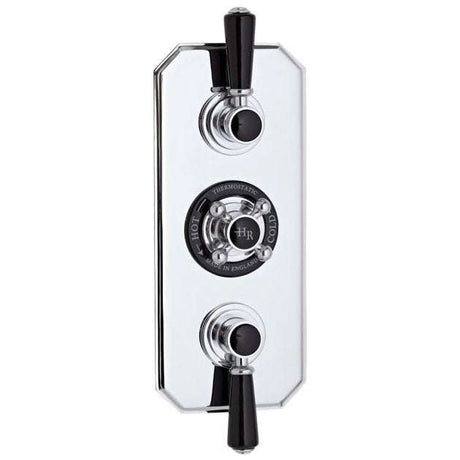 Hudson Reed Topaz Triple Concealed Black Shower Valve - Chrome/Black -