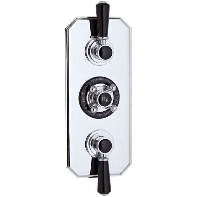Hudson Reed Topaz Black Triple Diverter with Concealed Shower Valve - 