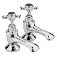 Hudson Reed Topaz Black Hexagonal Collar Crosshead Bath Taps - Chrome 