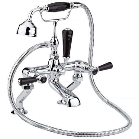 Hudson Reed Topaz Black Lever Dome Collar Bath Shower Mixer Tap with S