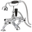 Hudson Reed Topaz Black Crosshead Dome Collar Bath Shower Mixer Tap wi