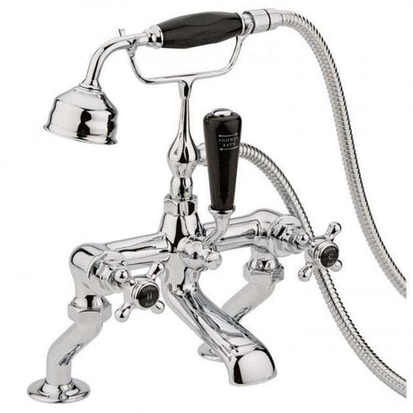 Hudson Reed Topaz Black Crosshead Hexagonal Collar Bath Shower Mixer T