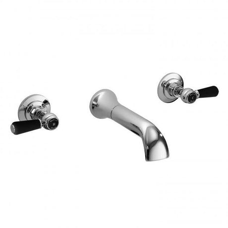 Hudson Reed Topaz Black Lever Hexagonal Collar Wall Mounted Bath Spout