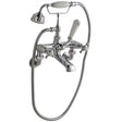 Hudson Reed Topaz Wall Mounted Dome Bath Shower Mixer Tap - Chrome / White - BC304DXWM