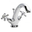 Hudson Reed Topaz Dome Dual Handle Mono Basin Mixer Tap with Pop Up Wa