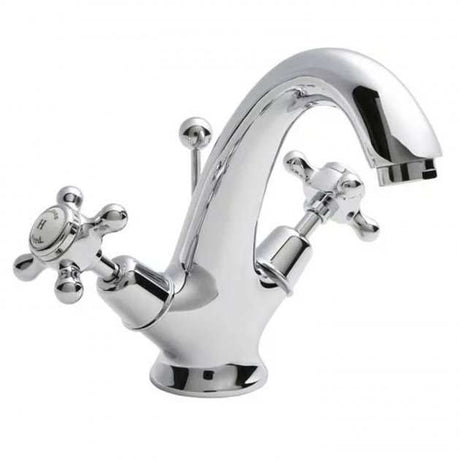 Hudson Reed Topaz Dome Dual Handle Mono Basin Mixer Tap with Pop Up Wa