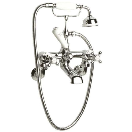 Hudson Reed Topaz Wall Mounted Hexagonal Crosshead Bath Shower Mixer Tap - Chrome - BC304HXWM