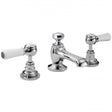 Hudson Reed Topaz Pop Up Waste with 3 Hole Dual Lever Basin Mixer Tap 