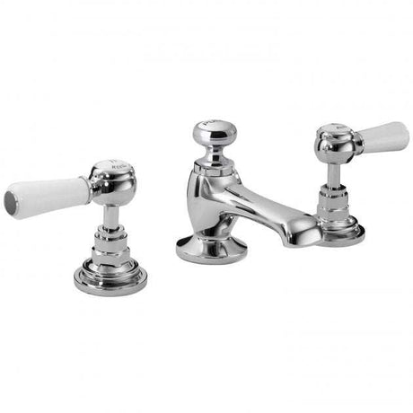 Hudson Reed Topaz Pop Up Waste with 3 Hole Dual Lever Basin Mixer Tap 