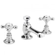 Hudson Reed Topaz Deck Mounted 3-Hole Basin Mixer Tap with Pop Up Wast
