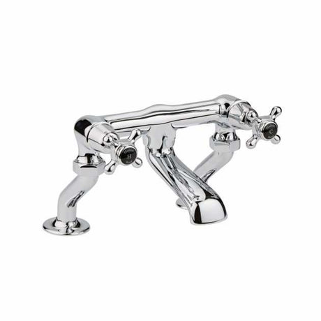 Hudson Reed Black Topaz Crosshead  Pillar Mounted Bath Filler Tap - Chrome - BC403DX