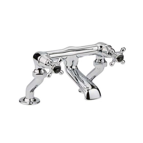 Hudson Reed Black Topaz Crosshead Wall Mounted Bath Filler Tap - Chrome - BC403DXWM