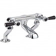 Hudson Reed Black Topaz Pillar Mounted Lever Bath Filler Tap - Chrome - BC403HL