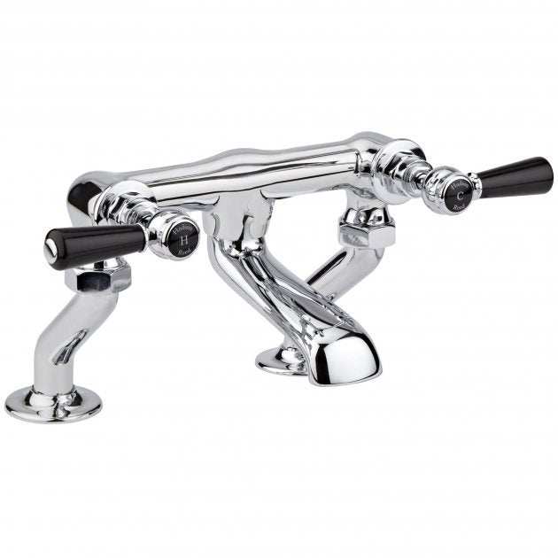 Hudson Reed Black Topaz Pillar Mounted Lever Bath Filler Tap - Chrome - BC403HL