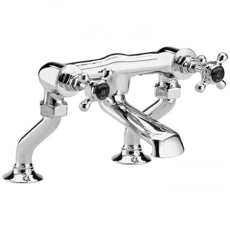 Hudson Reed Black Topaz Pillar Mounted Crosshead Bath Filler Tap - Chrome - BC403HX