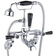 Hudson Reed Topaz Wall Mounted Dome Lever Bath Shower Mixer Tap - Black Indices - BC404DLWM