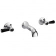 Hudson Reed Black Topaz Lever 3-Hole Wall Mounted Basin Mixer Tap - Chrome - BC417DL