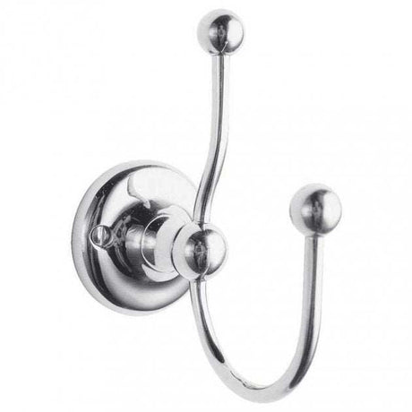 Hudson Reed Traditional Wall Mount Double Robe Hook - Chrome - LH311