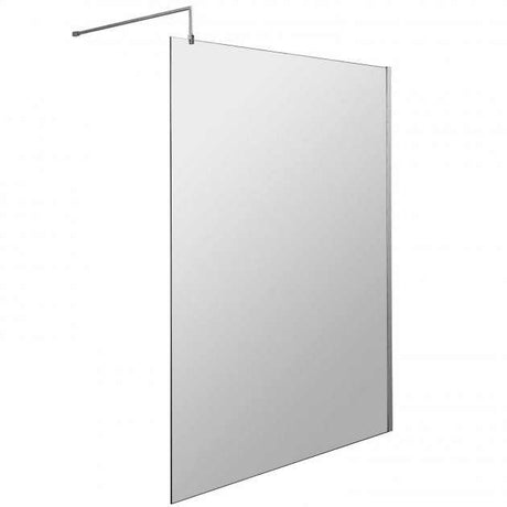 Hudson Reed 8mm Glass Wet Room Screen with Support Bar 1400mm Wide - Polished Chrome/Clear - WRSB1400