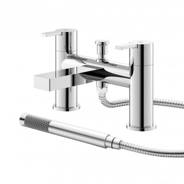 Hudson Reed Pillar Mounted Willow Bath Shower Mixer Tap - Chrome - WIL304